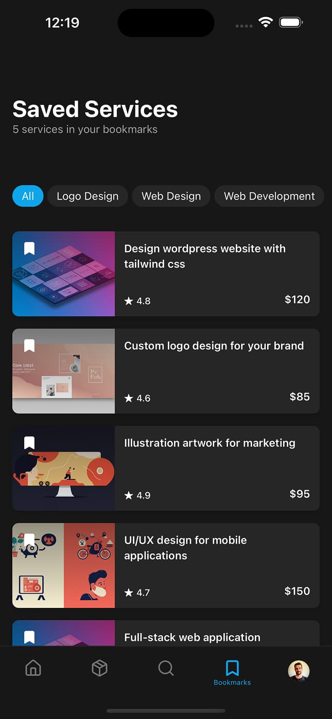 Bookmarks Screen