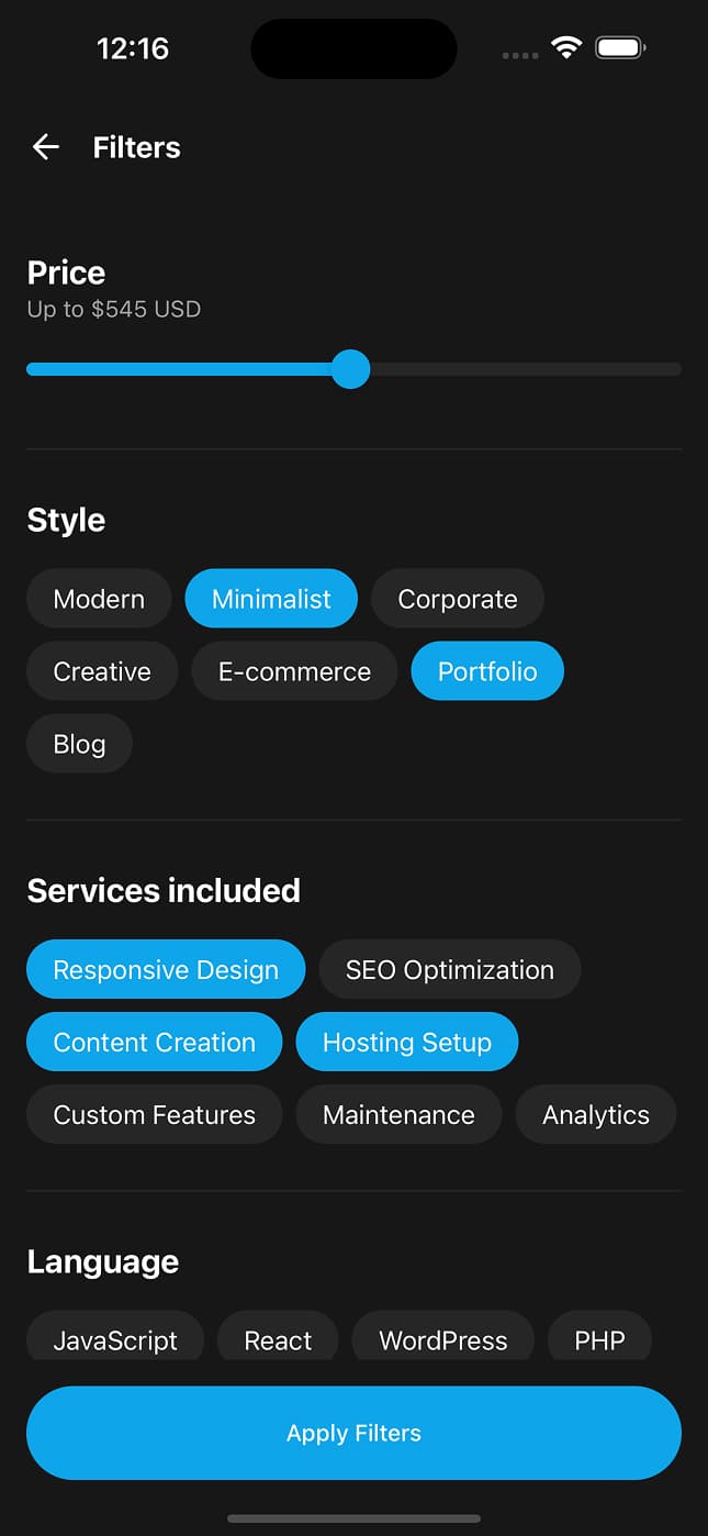 Search Filters