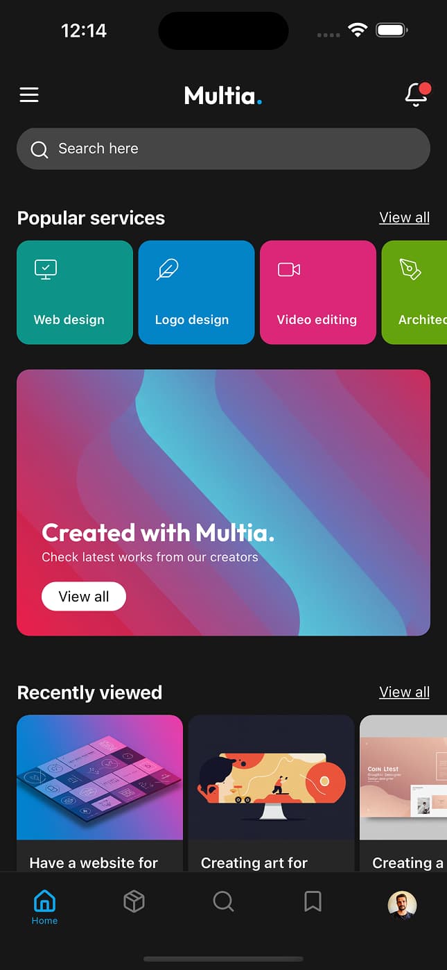 home screen