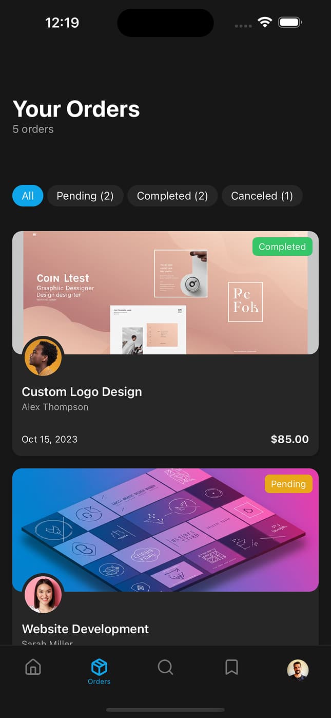 Orders Screen