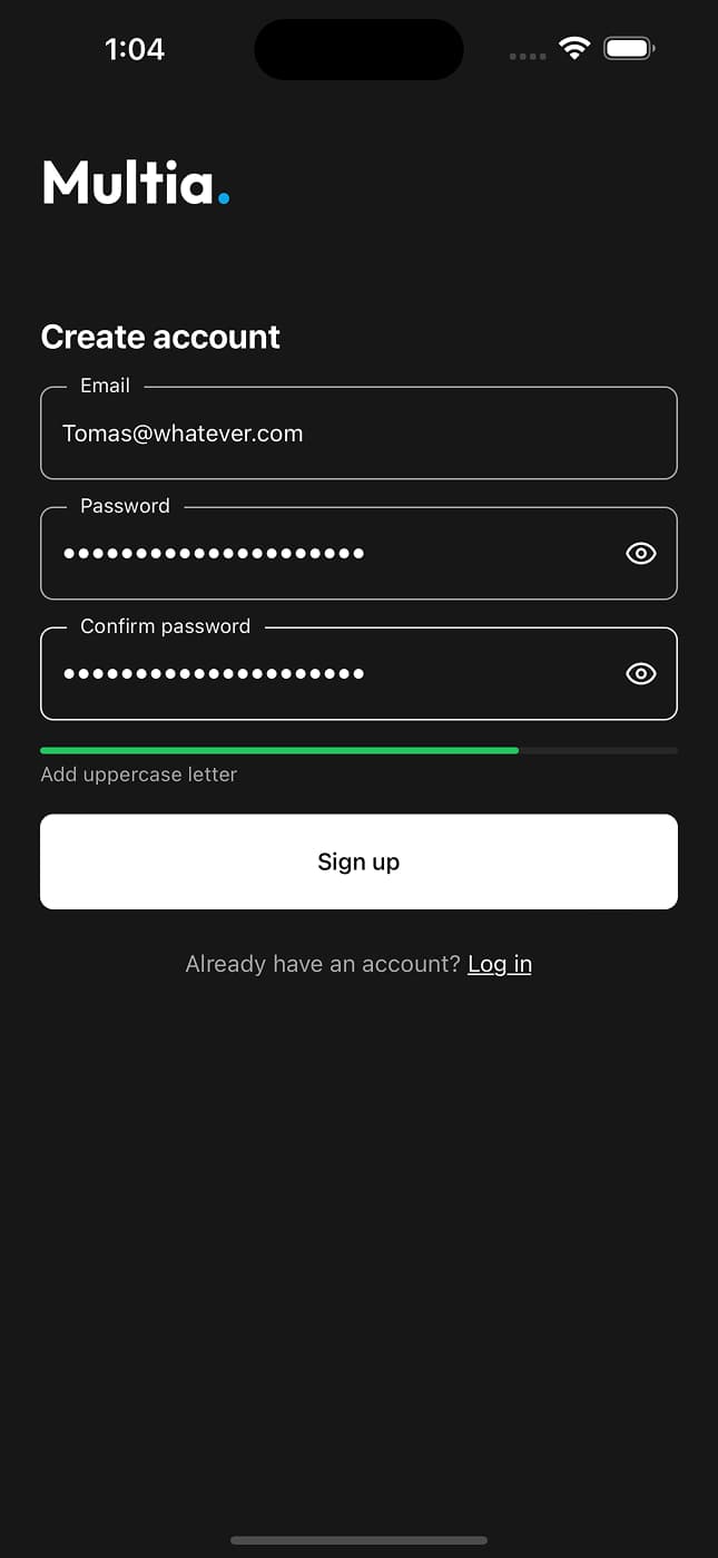 Signup Screen