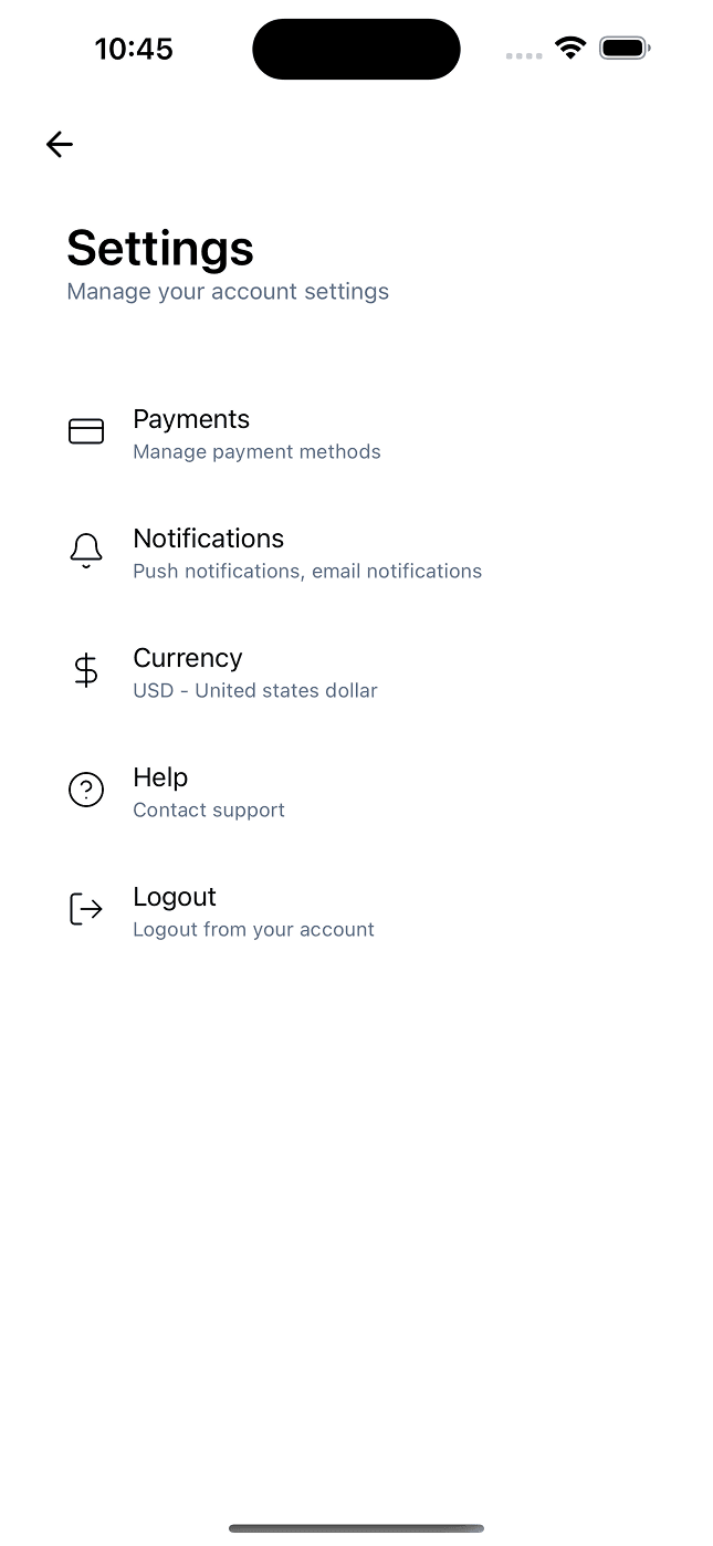 Profile Settings