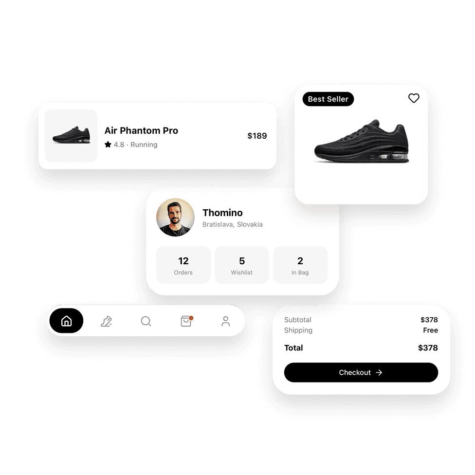 Sneaky Online Store App Template Components
