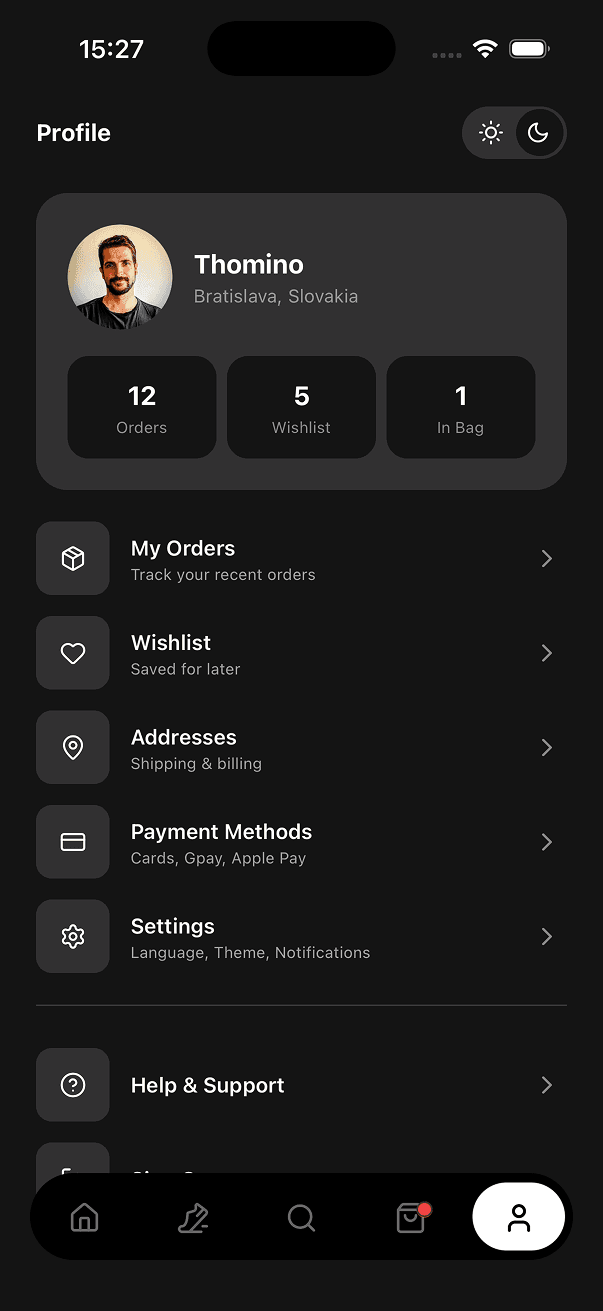 Dark Mode Profile