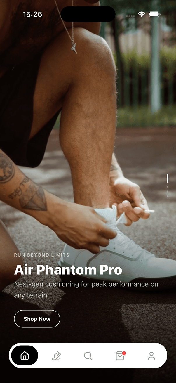 Sneaky online store home screen