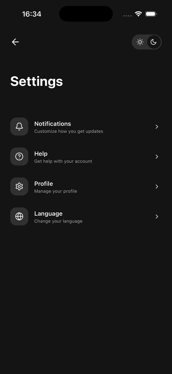 Uniwind Starter Dark Screen 14