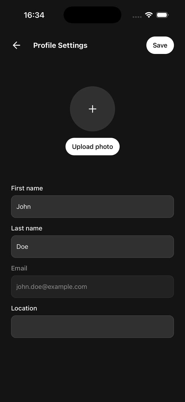 Uniwind Starter Dark Screen 16