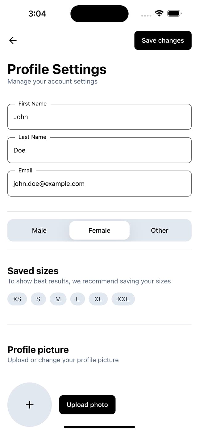 Profile Settings