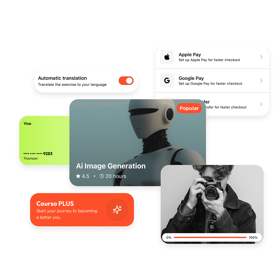 Courso Online Video Courses Template Components