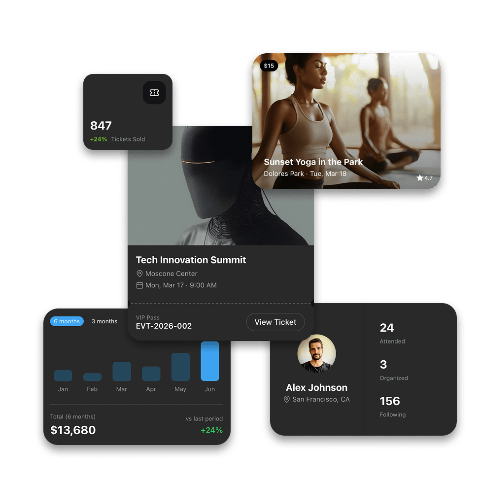 Evento Template Screens