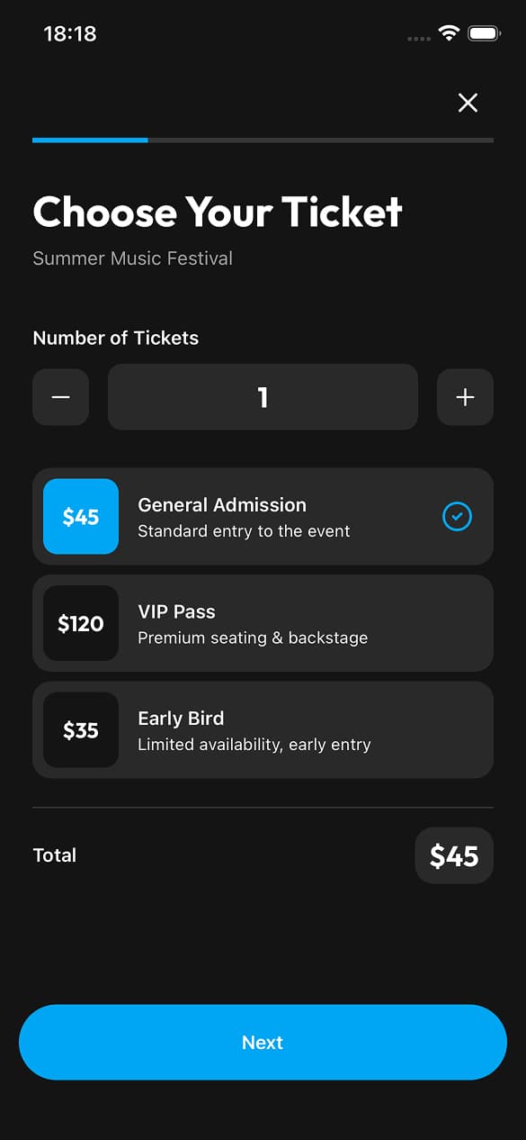Ticket Selection