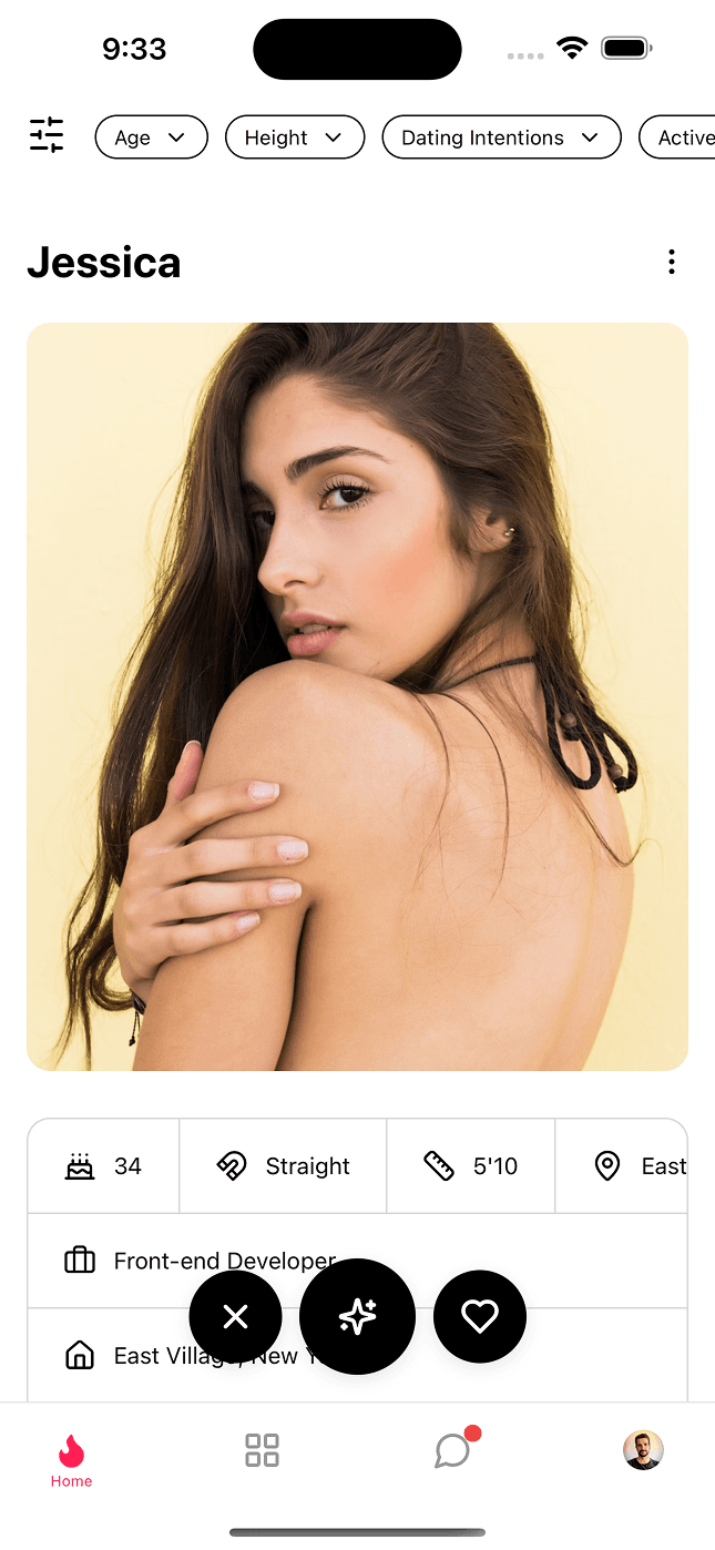 dating app home screen