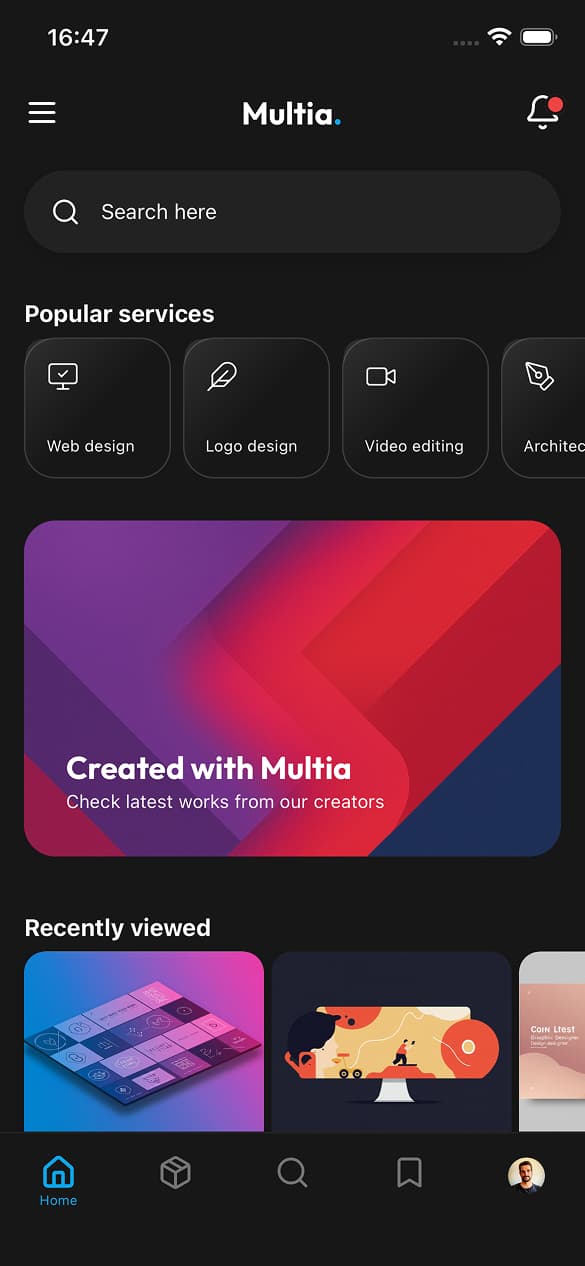 home screen