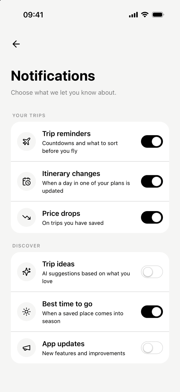 Strider notification settings