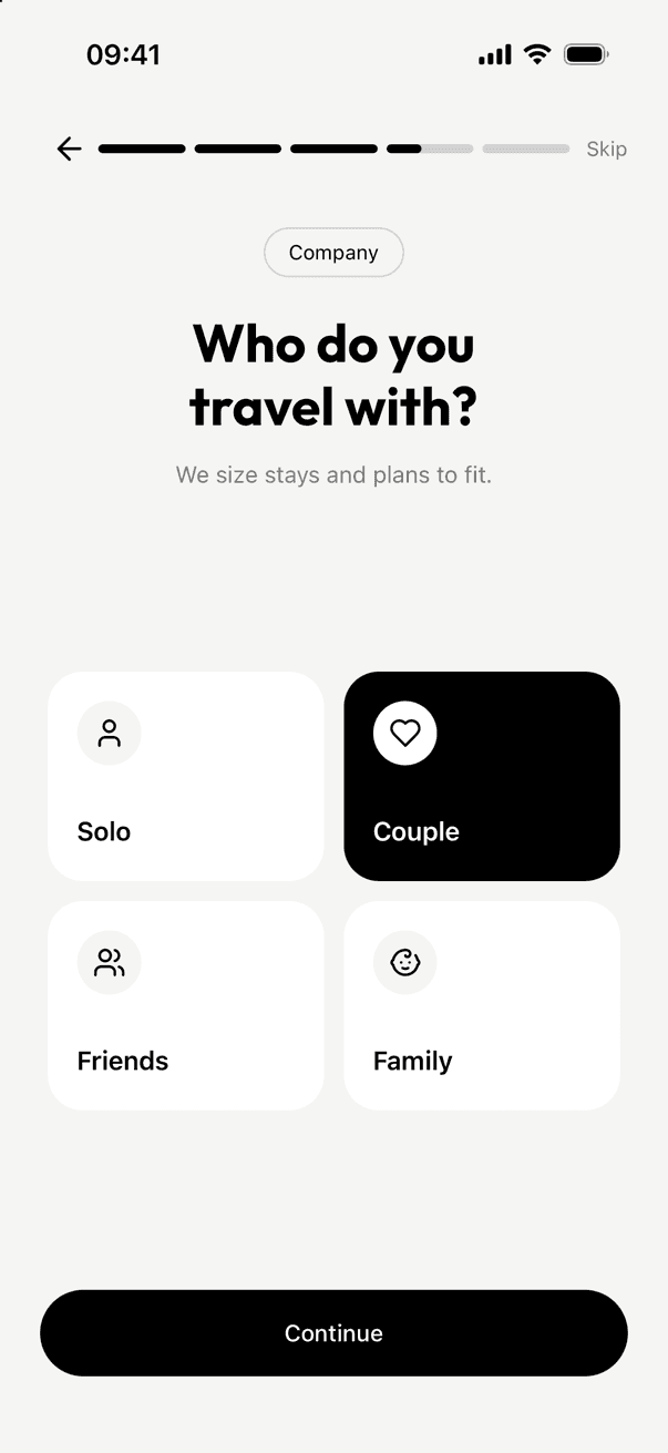 Strider onboarding — who do you travel with