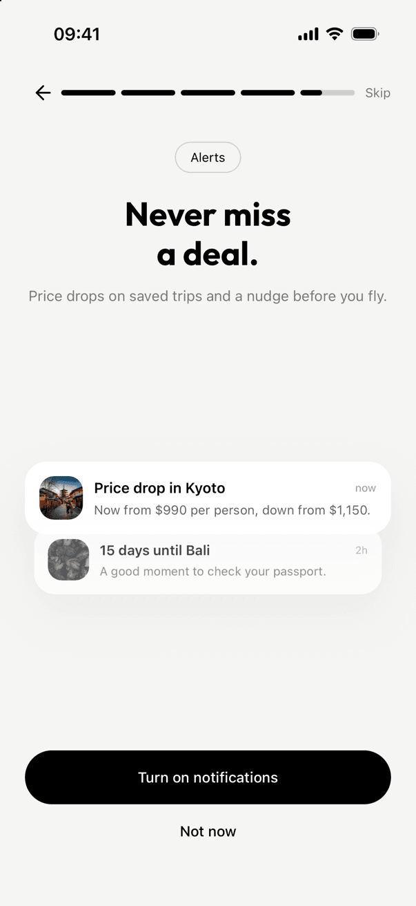 Strider onboarding — notifications