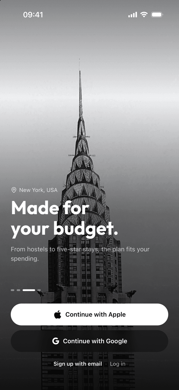 Strider welcome slide — made for your budget