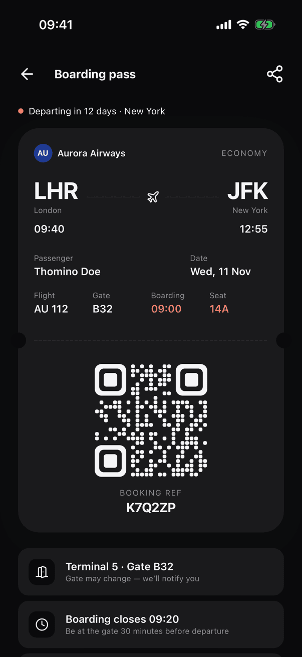 UniFlight dark mode screen 5