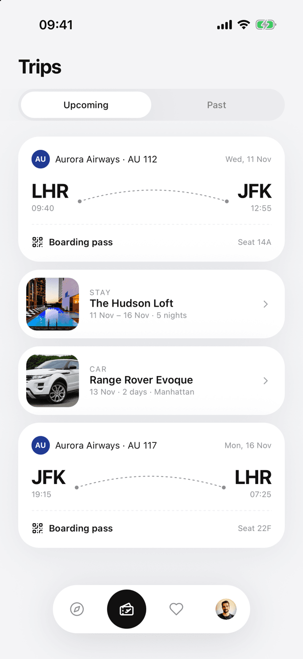 UniFlight flight booking screen 7