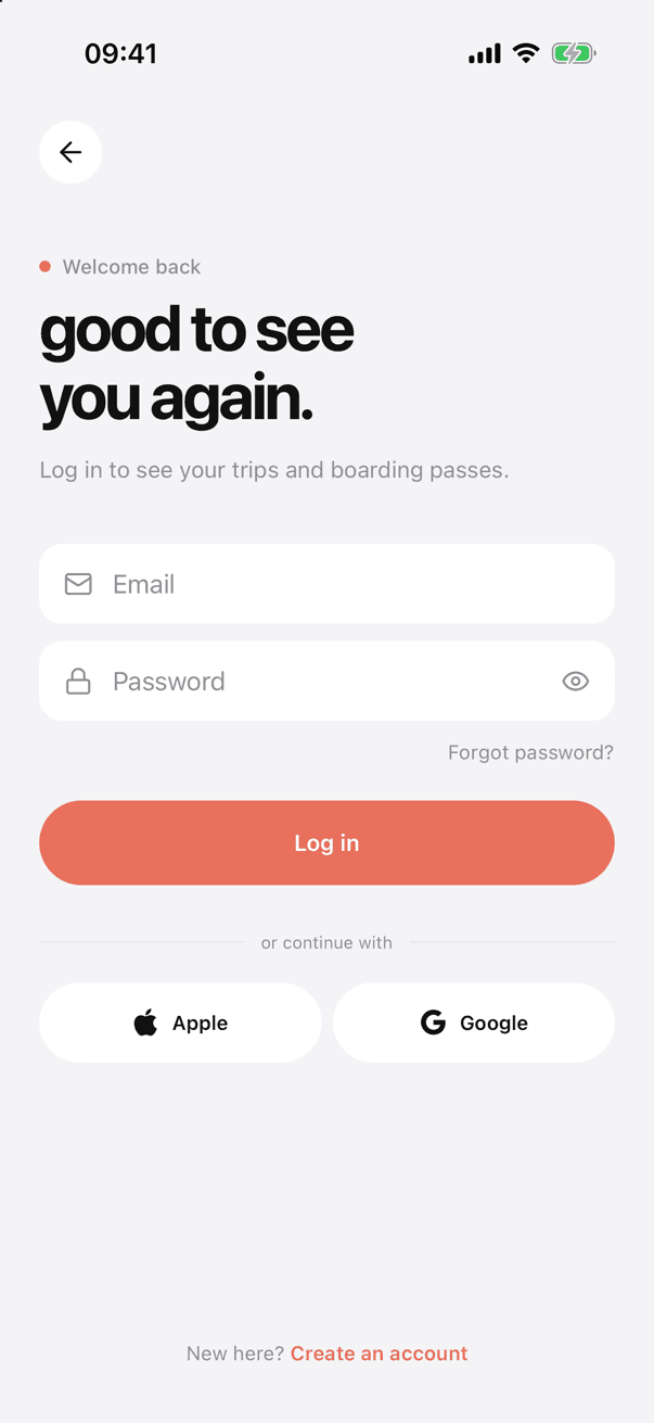 UniFlight onboarding and auth screen 2