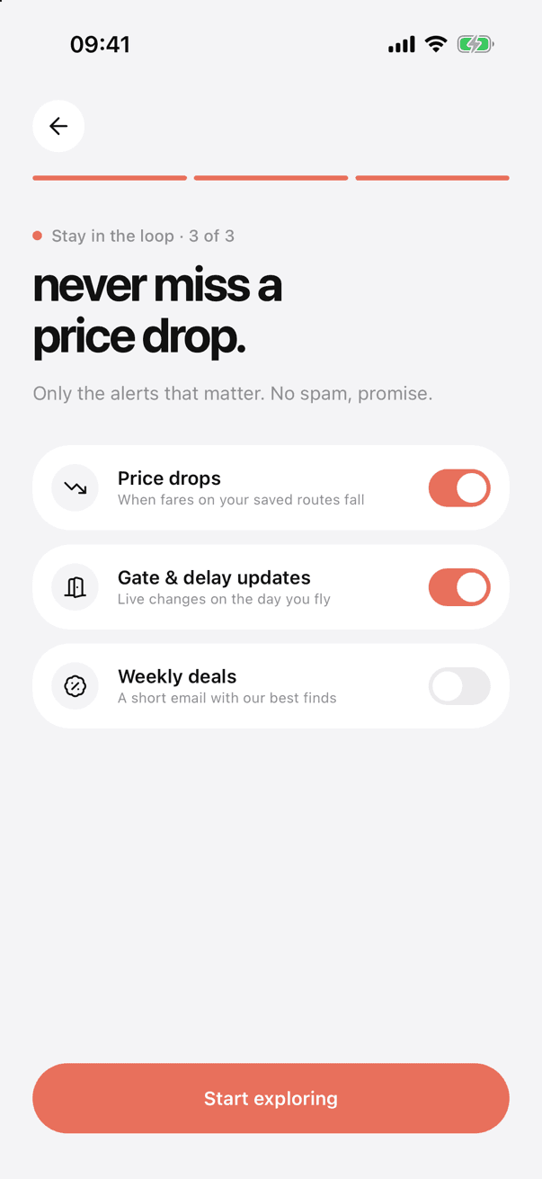 UniFlight onboarding and auth screen 7