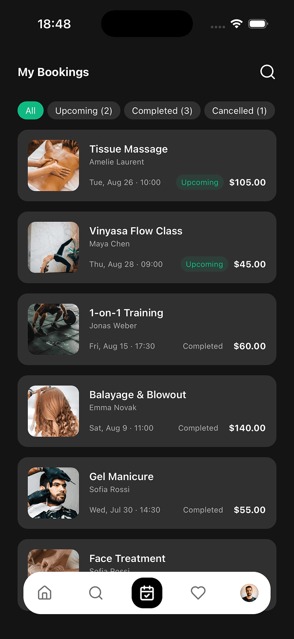 UniMarket dark mode screen 3