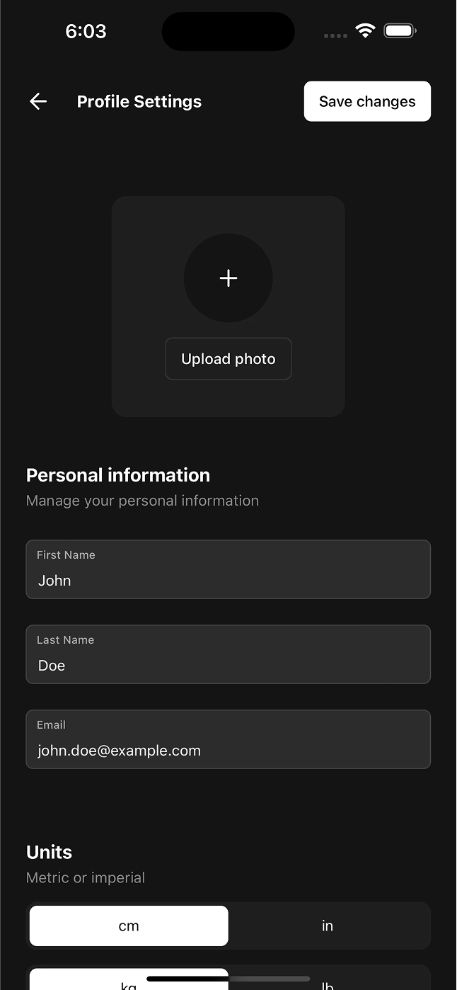Profile Settings